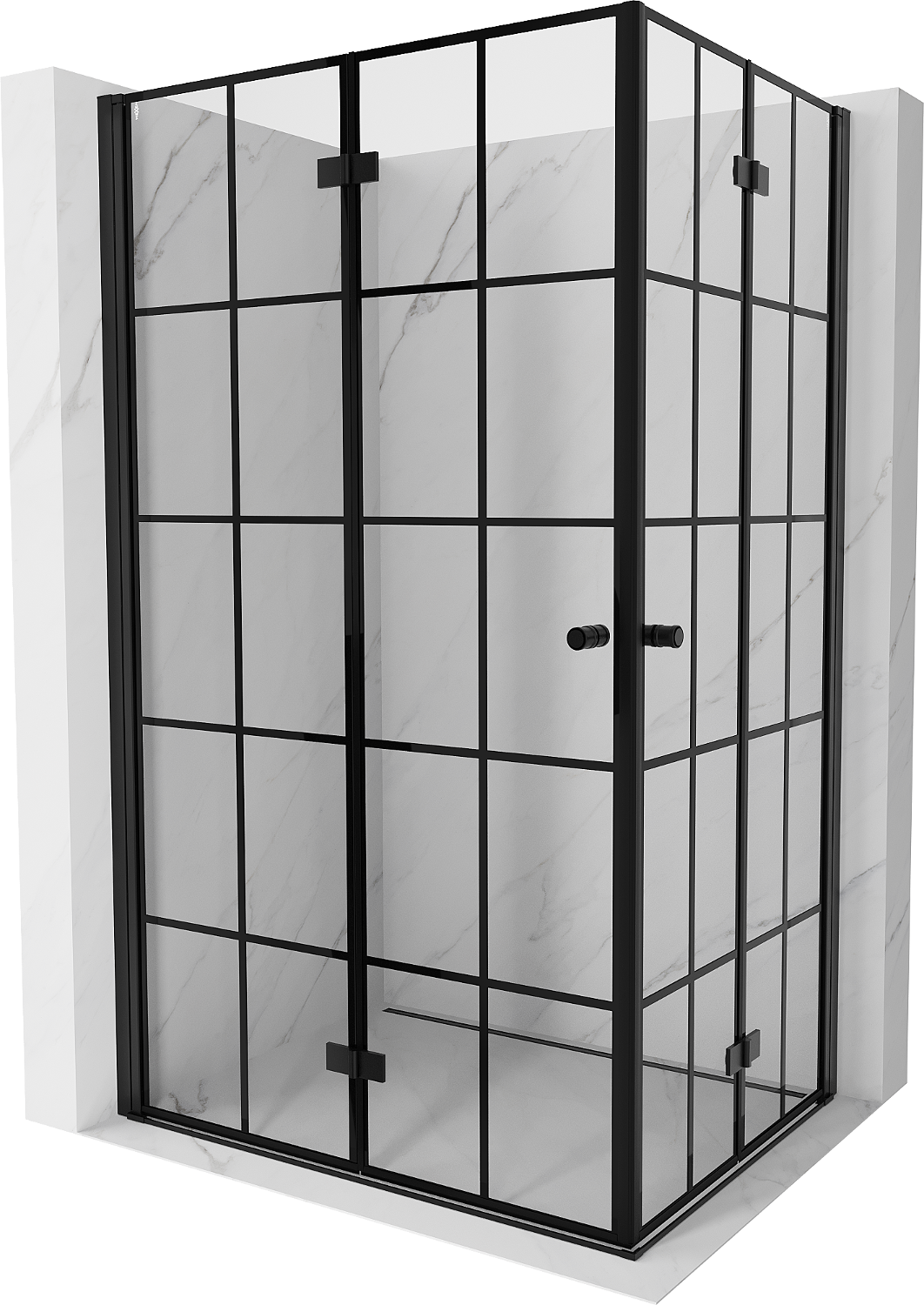 Mexen Mist-F Duo kabina prysznicowa składana 70 x 85 cm, czarna kratka, czarna - 8A6-070L-085P-70-77