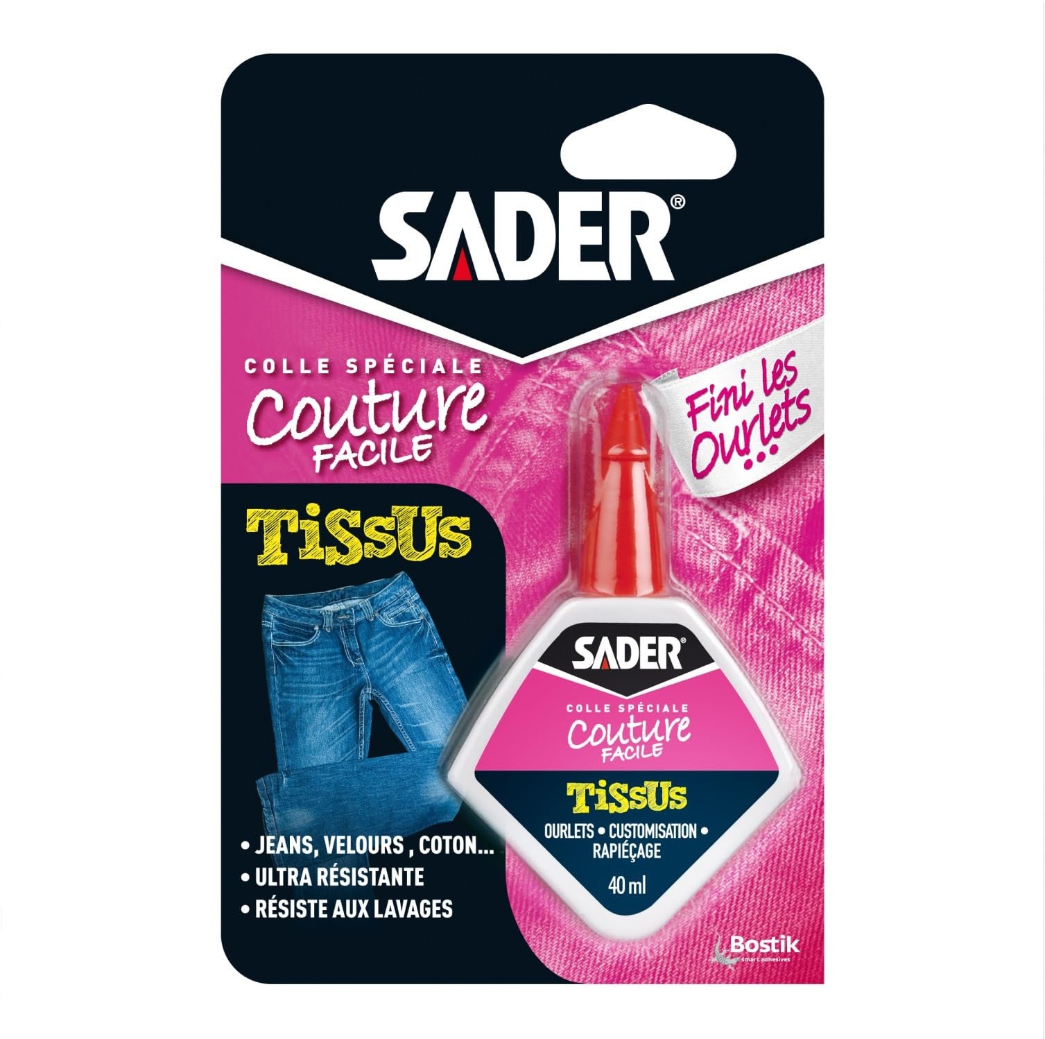 Colle spéciale Tissus - Couture facile 40ml Sader - 3