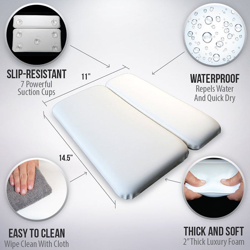 Oreiller De Bain Imperméable, Oreiller De Bain Avec Ventouses Antiderapantes Oreiller De Baignoire Ergonomique Oreiller De Bain Amovible Noir 98274163