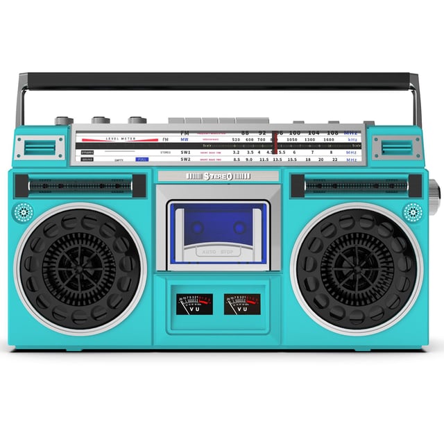 Radio lecteur de cassettes rétro, lecteur CD rétro classique des années 80 Boombox, Boombox de cassette AM/FM, Vert
