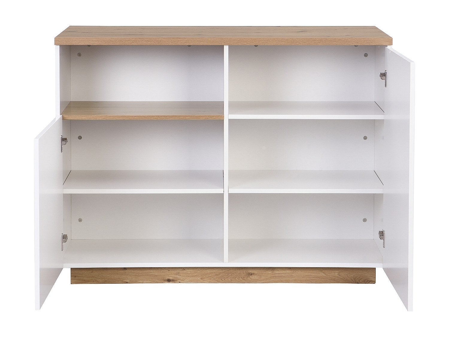 Ilot central de cuisine avec 2 portes et 1 niche en MDF - Naturel et blanc - CORELINA - 5