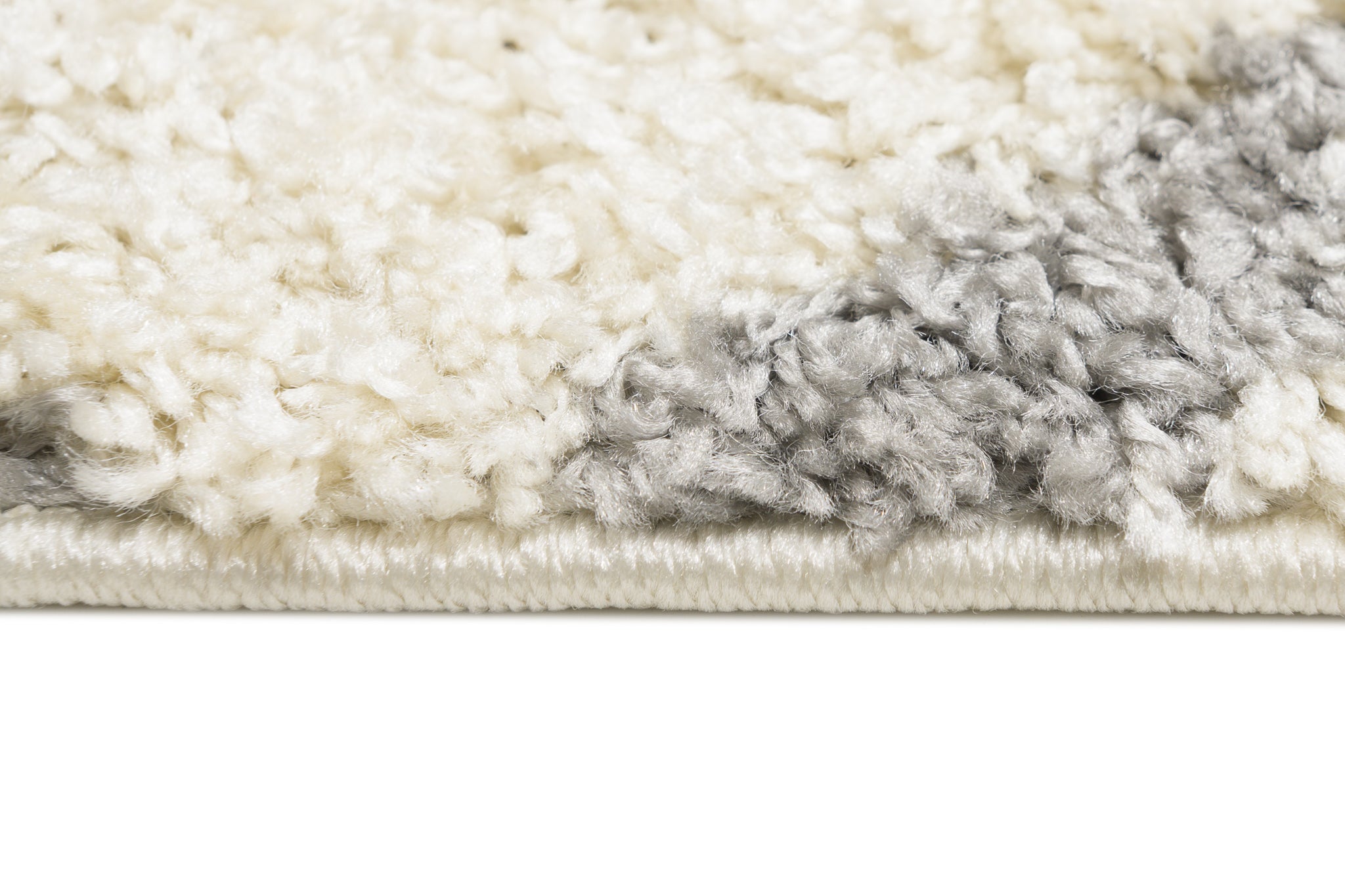 TAPISO Delhi Tapis de Salon Chambre Crème Gris Ethnique Zigzags Moelleux Shaggy Super Doux Poils Longs Epais 60 x 100 cm - 5