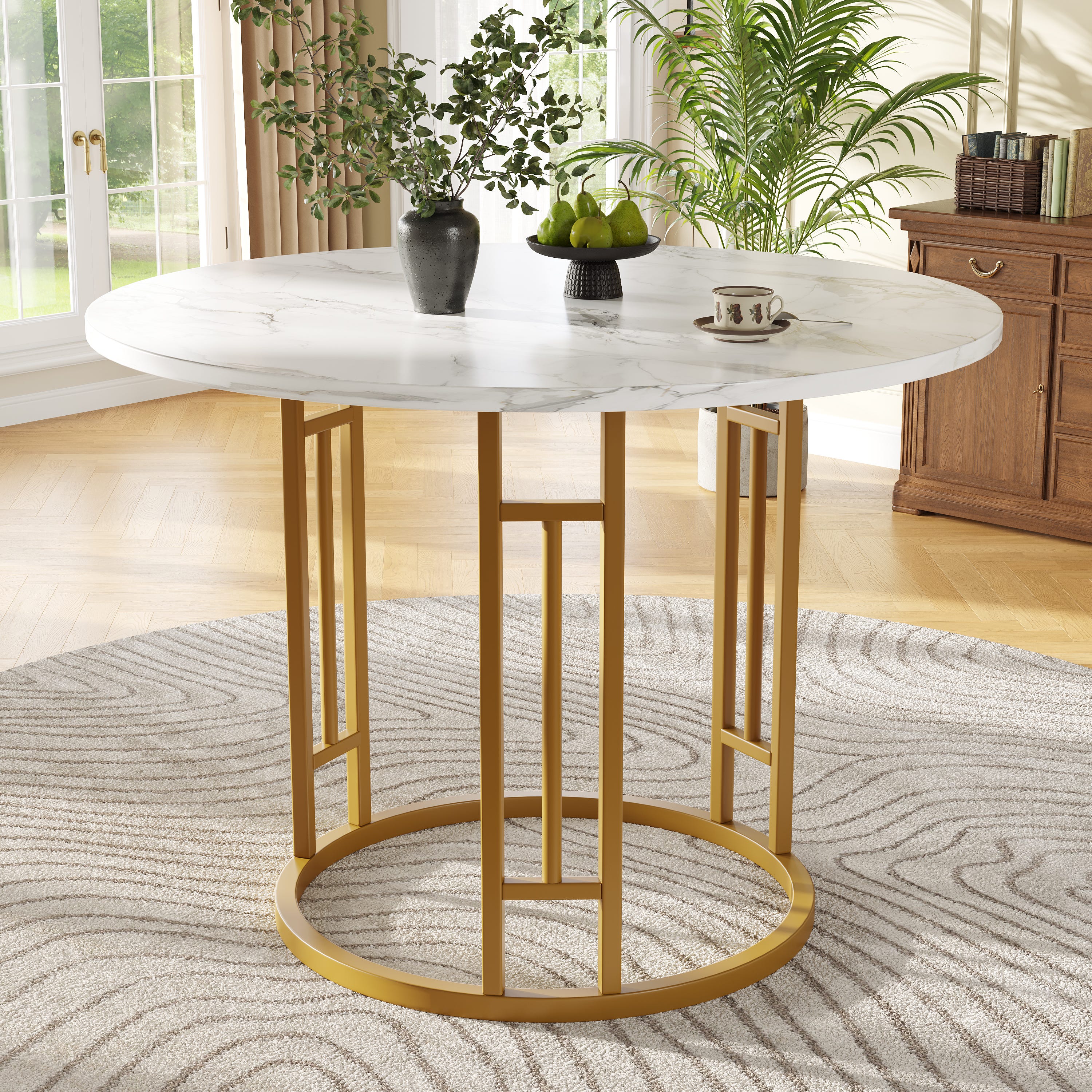 Table à manger design avec rallonge 160 / 200 cm, effet marbre noir Table à manger design avec rallonge 160 / 200 cm, effet marbre noir