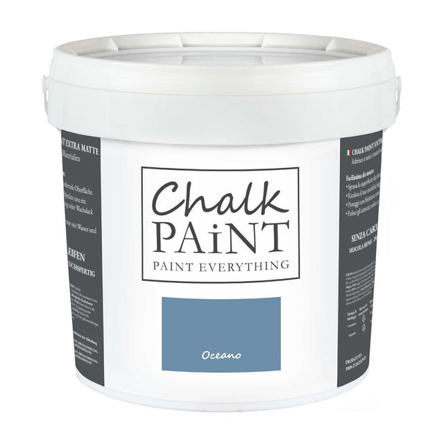 Pintura a la tiza extra opaca Chalk Paint Everything® - Recolora muebles, paredes y objetos sin lijar - Oceano 5 Litres