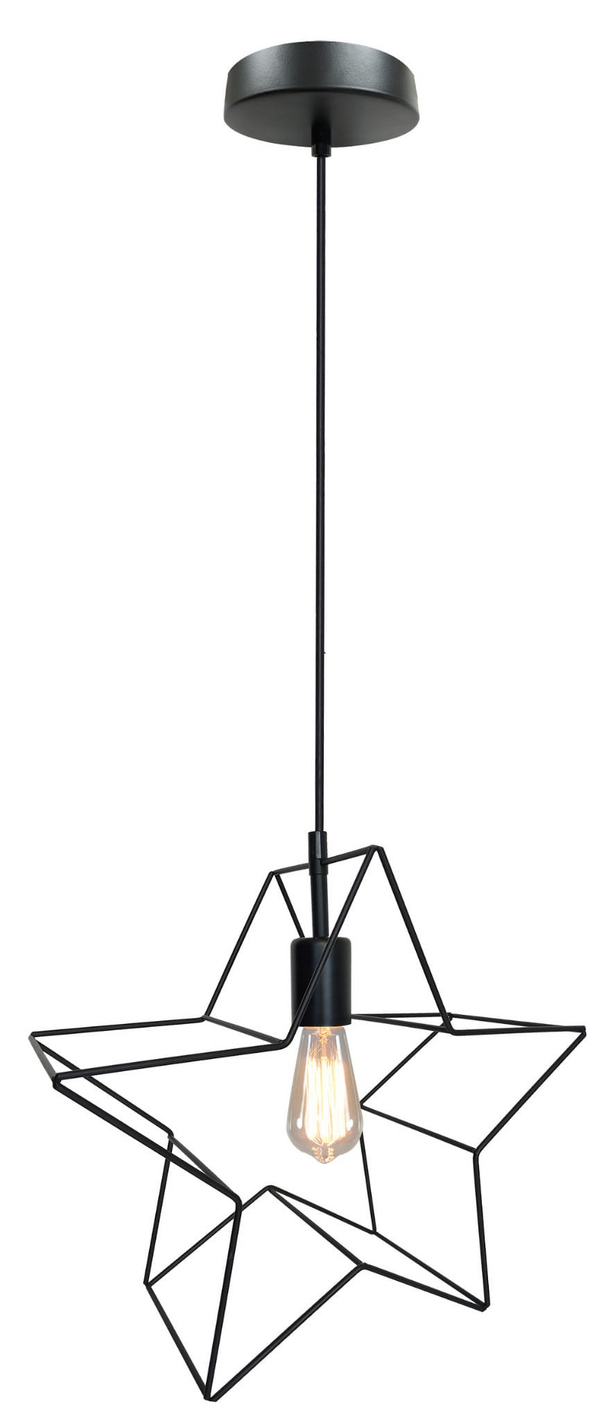 Lampa sufitowa Gwiazdka czarna 1xE27x60W wym: 120 x 37 x 15 cm metal Candellux