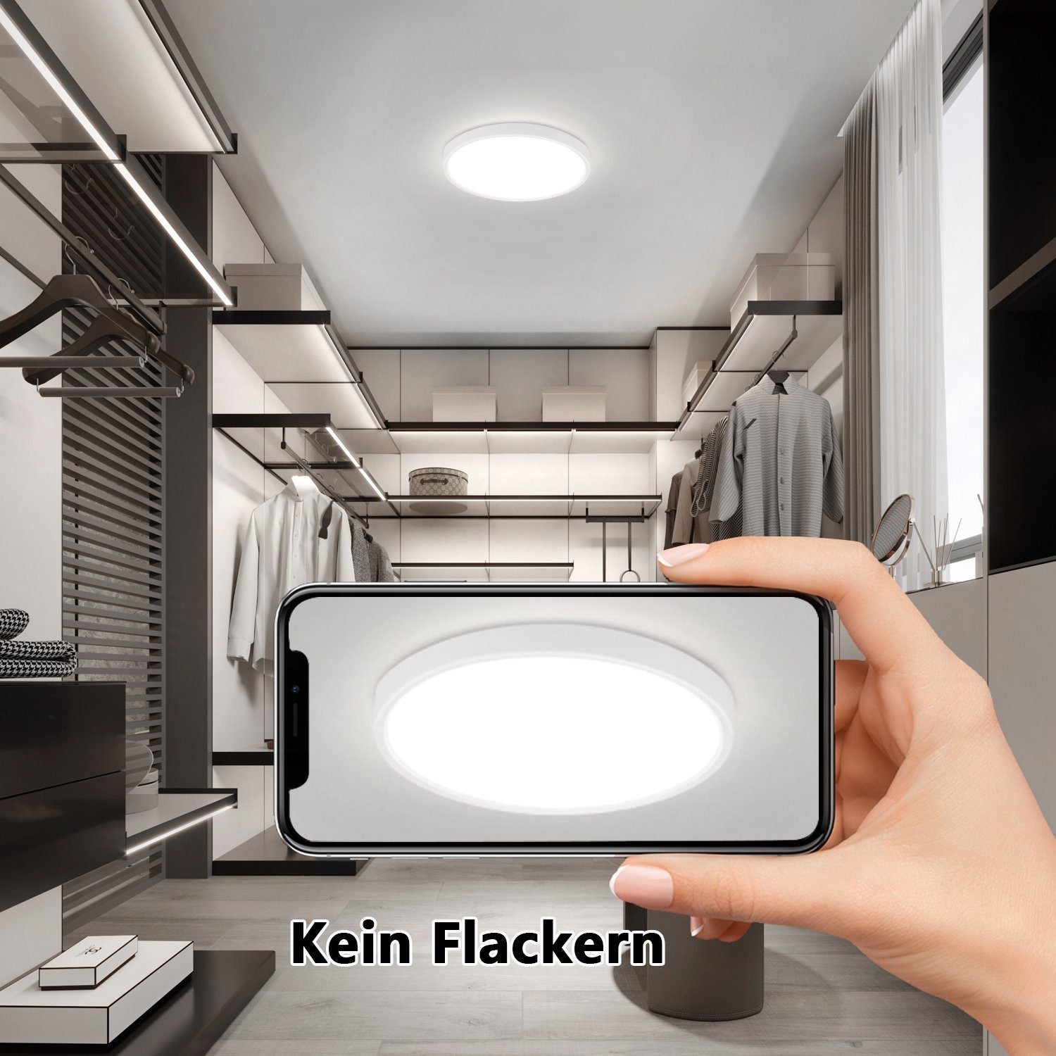 NETTLIFE Teto LED Blanco Frío 15W, Luz 22CM Redonda IP44, Plano Blanco, Impermeable, Lámpara Cocina para Baño Corredor Habitación - 4