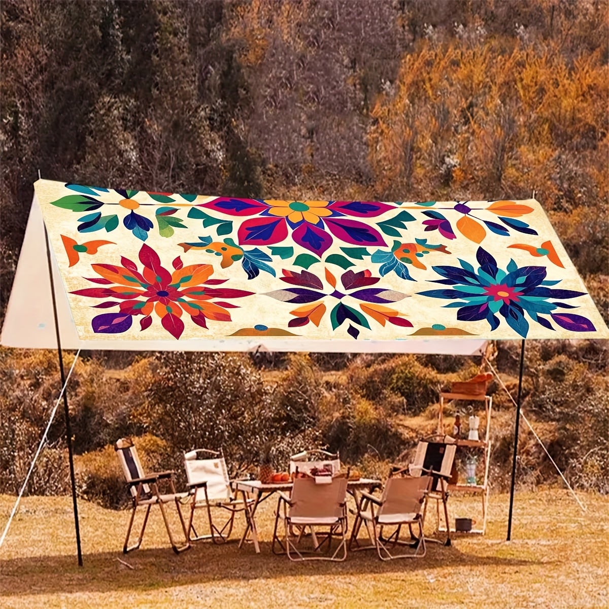 Stores pare-soleil de style bohème, filets d'ombrage, toiles d'ombrage, auvents de terrasse, parasols d'extérieur, idéaux pour les jardins— QWINERN - 3