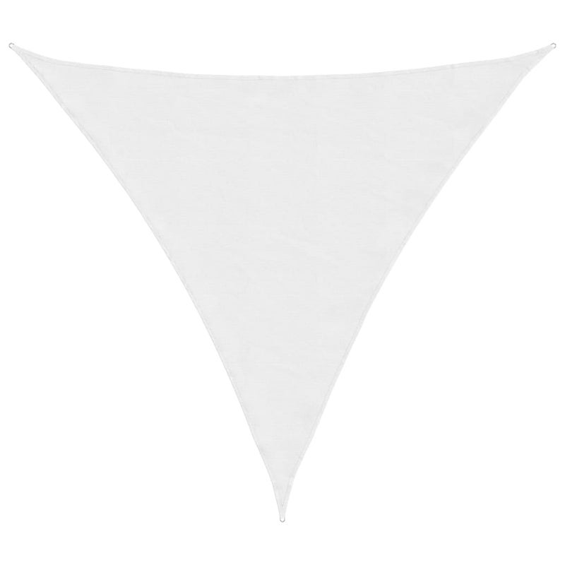Biały trójkątny żagiel przeciwsłoneczny 3x3 m z wodoodpornego materiału Oxford PU do ogrodu i tarasu - COMFORTXL