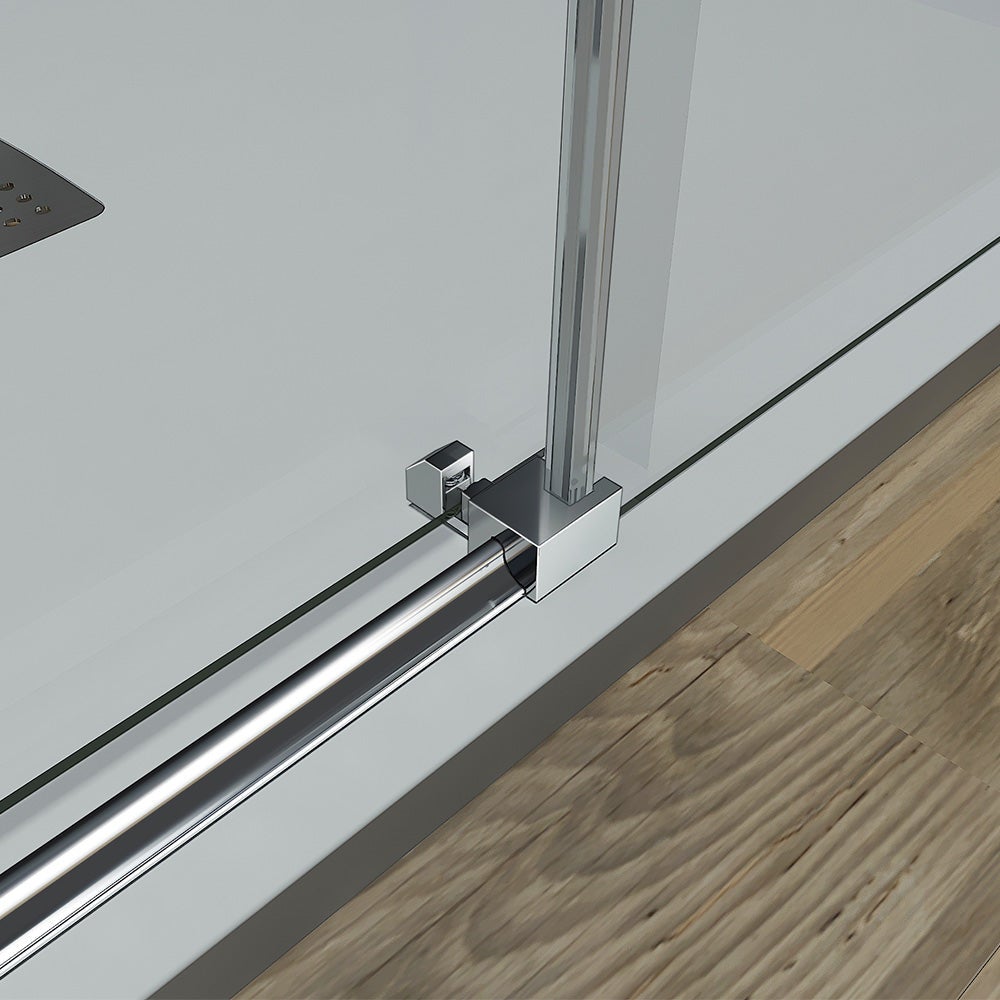 GRAND VERRE Cabine de douche style industriel avec porte coulissante 100x195 et paroi latérale 100x195 accessoires chromés - 4