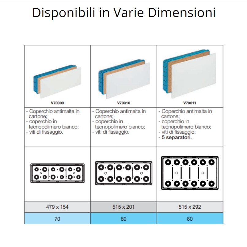V70006 Boîte de jonction encastrée avec couvercle 195X154X70 mm - 3