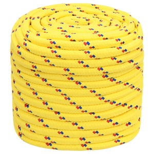 Corde En Polypropylène Tressée Kanirope - 4mm, 100m, Jaune, Légère, Flottante, Pour Bricolage, Marine, Décoration