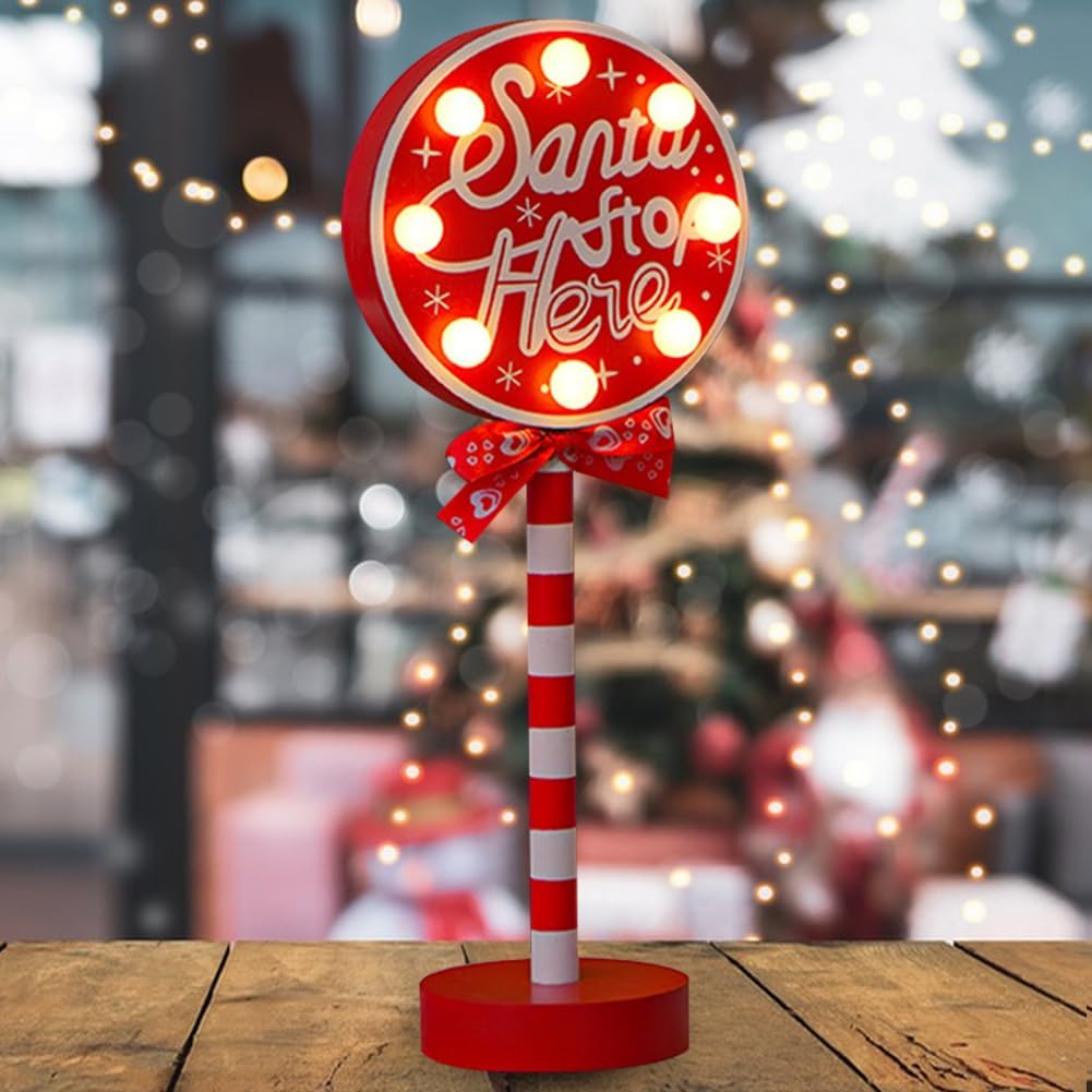 Panneau de lampadaire de Noël, décoration de Noël avec lumière LED, lumières décoratives de Noël, cadeaux de Noël - 8