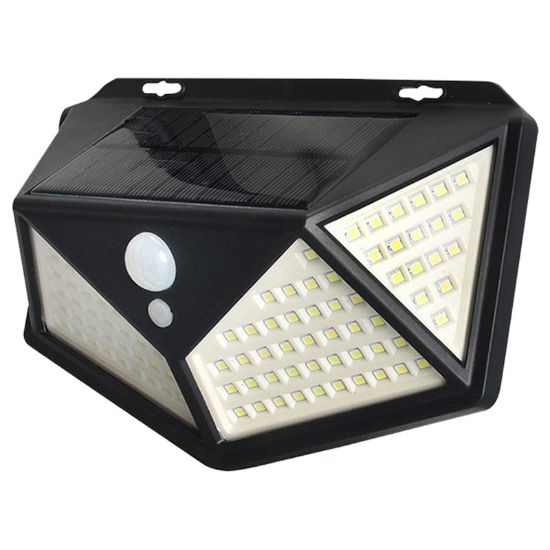Lampa LED solarna ścienna 6500K IP44 czujnik ruchu i zmierzchu czarna kinkiet elewacja MasterLED