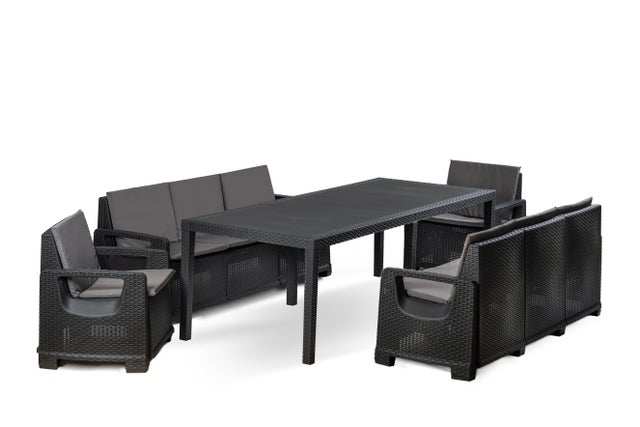 Zestaw Mebli Ogrodowych NAPOLI MIDI 8 Antracytowy