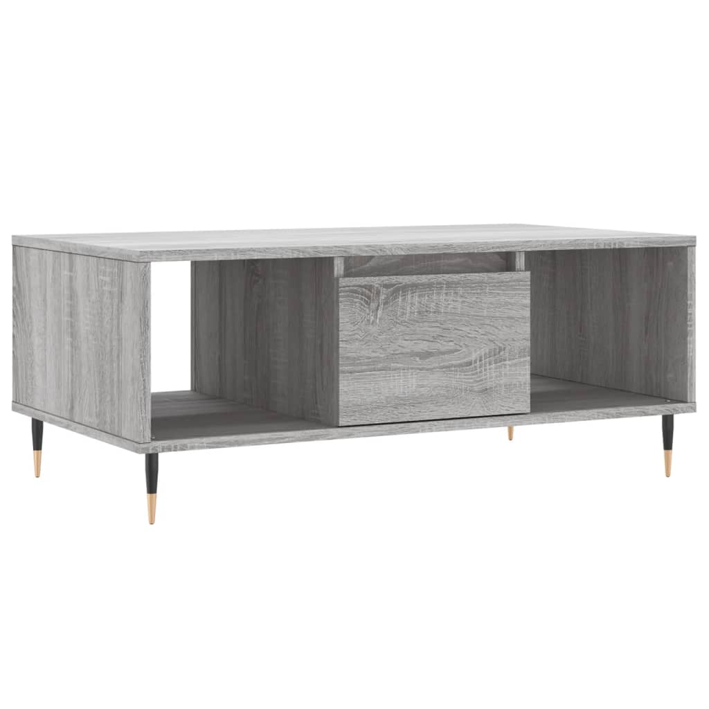 Tavolino da Salotto Grigio Cemento 96x50x45 cm in Truciolato