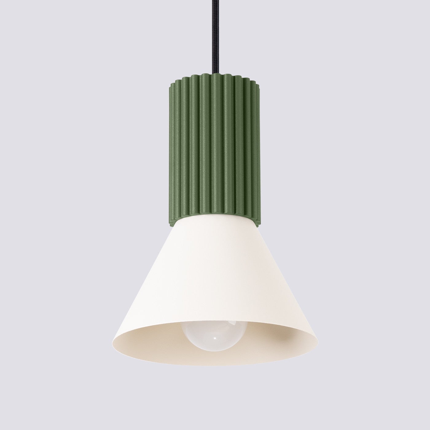 Lampa sufitowa ryflowana ESTRIA zielono-beżowa 1xE14x15W metal wym:120x14x14cm IP20 Sollux Lighting - 6