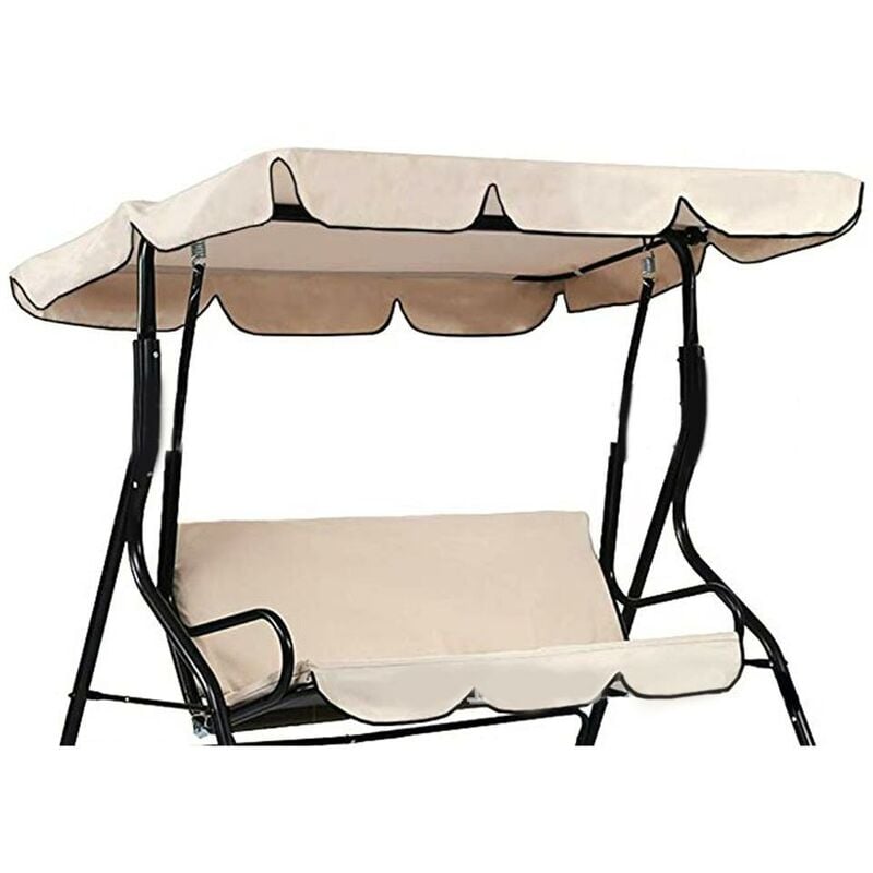 Wodoodporny beżowy pokrowiec wymienny na huśtawkę ogrodową (210D) - 142 x 120 x 18 cm