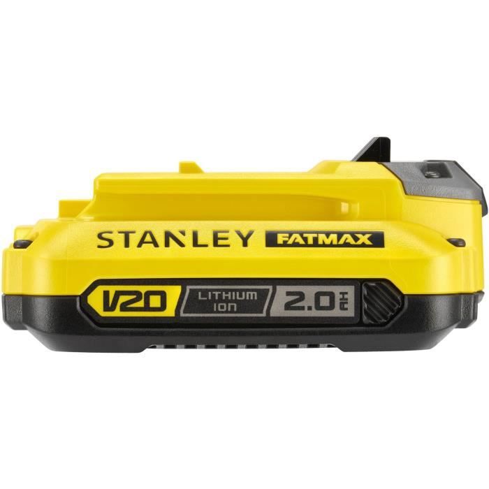 Batterie LITHIUM-ION 18V 2Ah - STANLEY Fatmax SFMCB202-XJ - Technologie améliorée gamme Fatmax V20 - 7