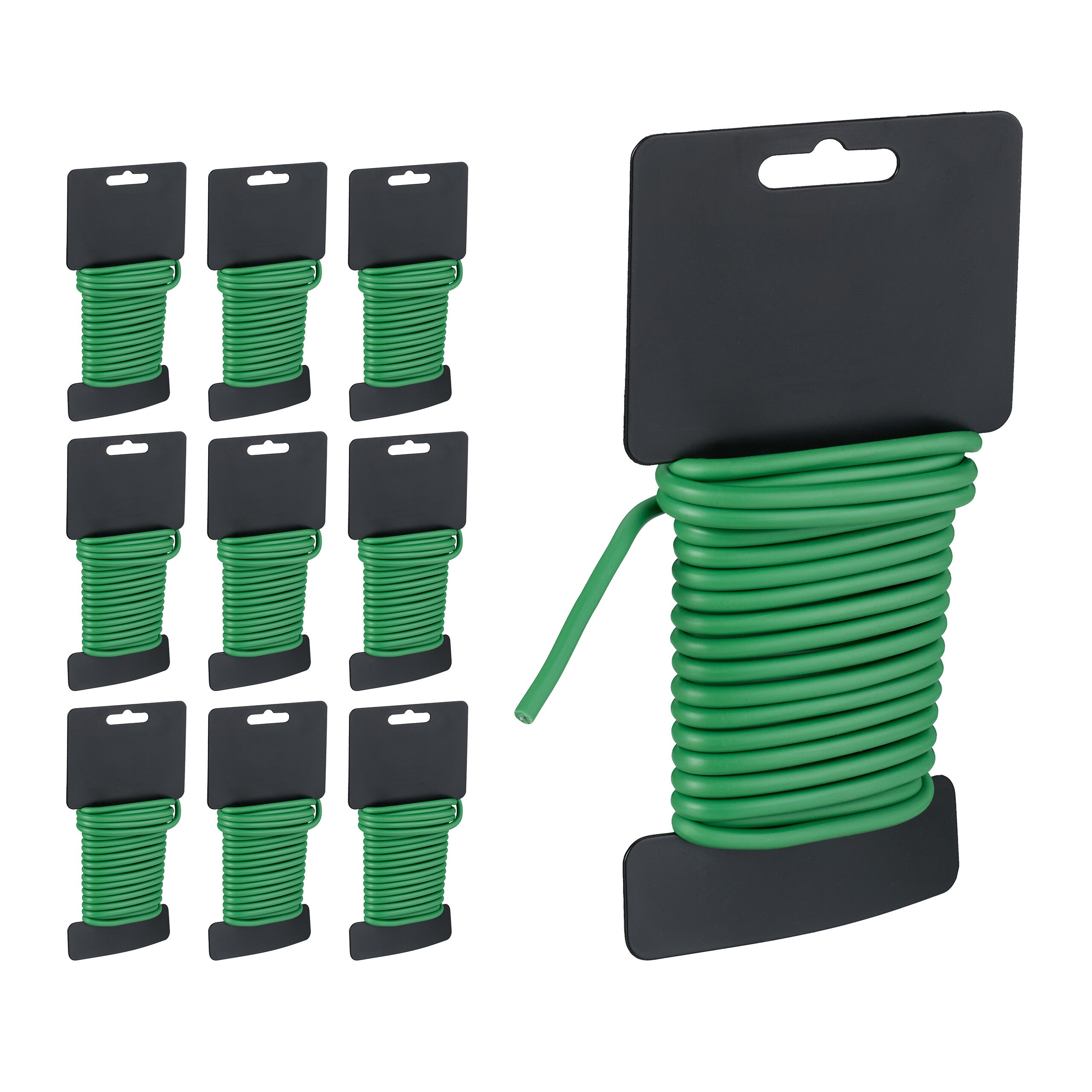 XIAQICA 6 Pezzi Legaccio per Piante 3,5mm x 5m Filo di Ferro Plastificato, Filo Verde Giardinaggio per Legare Rose Rampicanti e Sostegno delle Piante nel Giardino