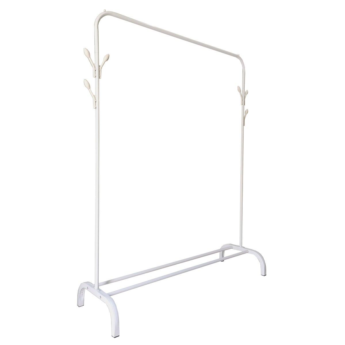 Porte-Manteau à Vêtements sur pied Metal 6 cintres 150x110x40 Blanc Nyana Home - 4