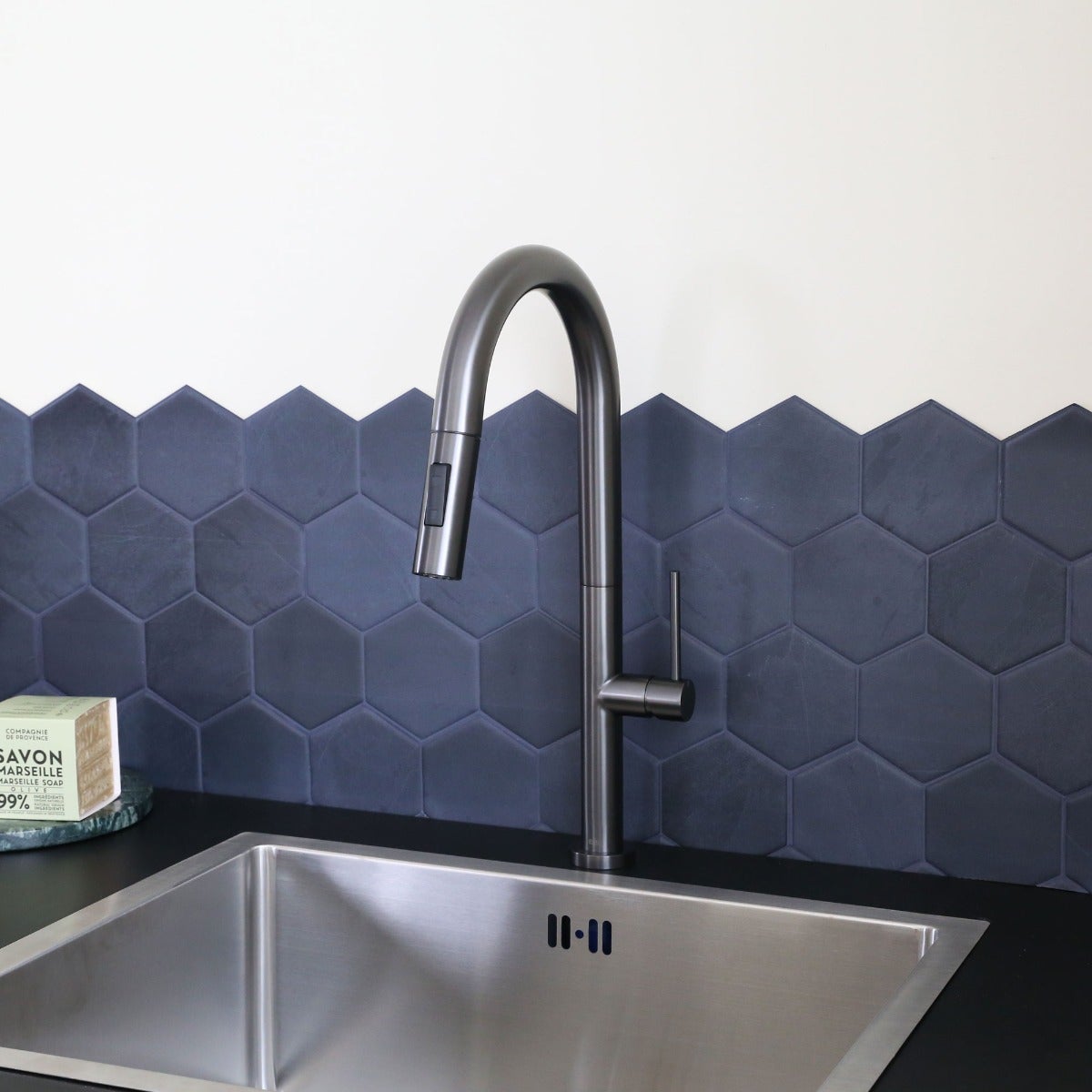 Portofino mitigeur évier à douchette extractible gris gun métal - 4