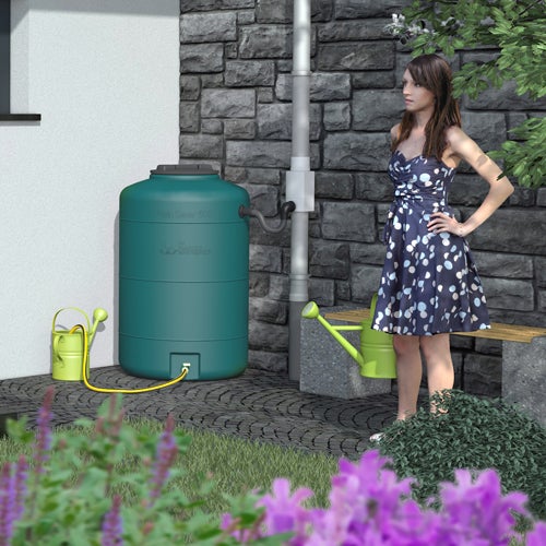 Récupérateur Eau de Pluie Hors-sol Rond 1000 Litres DS Eau Vert Garantie 5 ans - 2