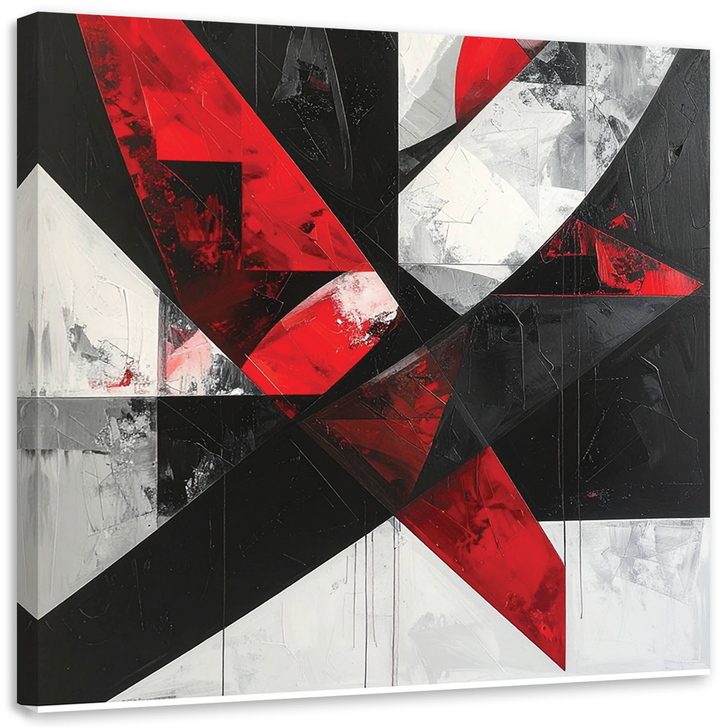 Obraz do salonu biura kuchni, Abstrakcja Geometryczna Czerwony 50x50