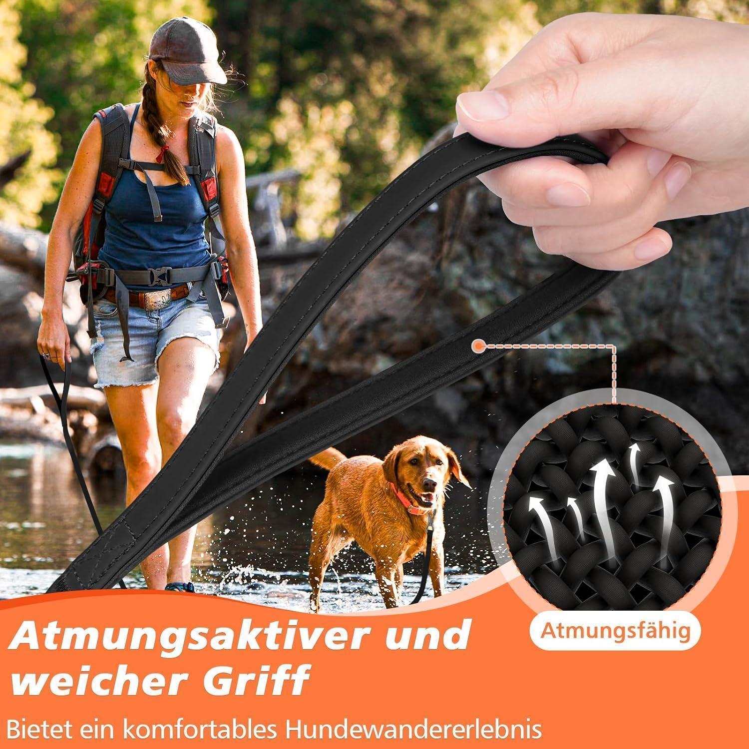 Longe chien imperméable 20m PVC/polyester mousqueton verrouillable noir ...