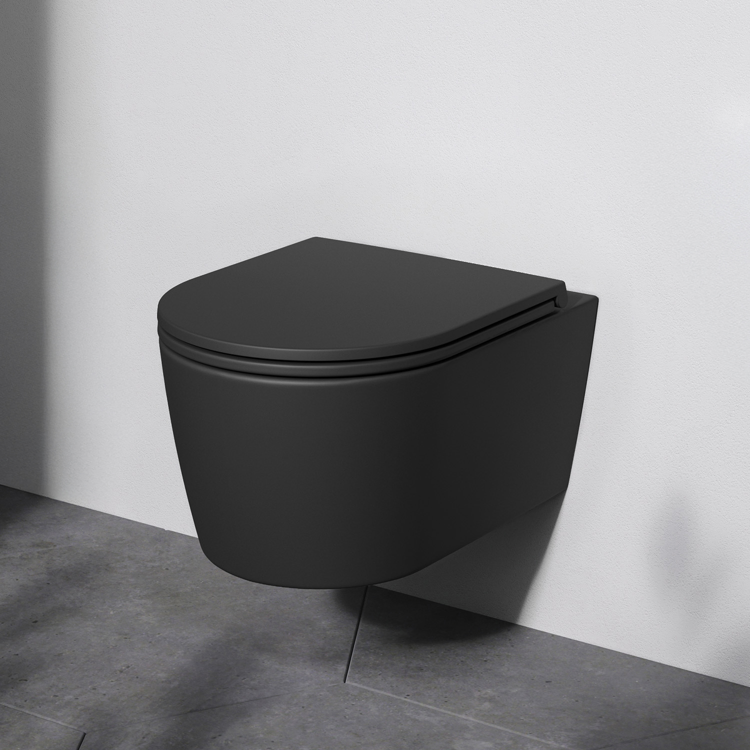 Miska WC wisząca toaleta FlashClean z miękko zamykającą się deską sedesową, Func czarna CFA1700MBSC AM.PM