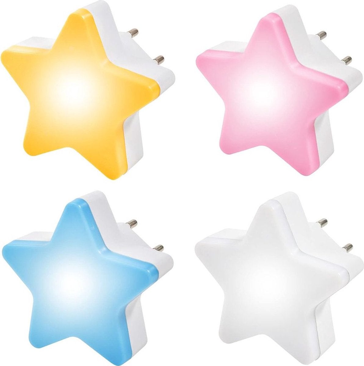 Lampă de noapte LED mică, fotosensibilă, în formă de stea, potrivită pentru montare pe perete, 80 mm x 80 mm
