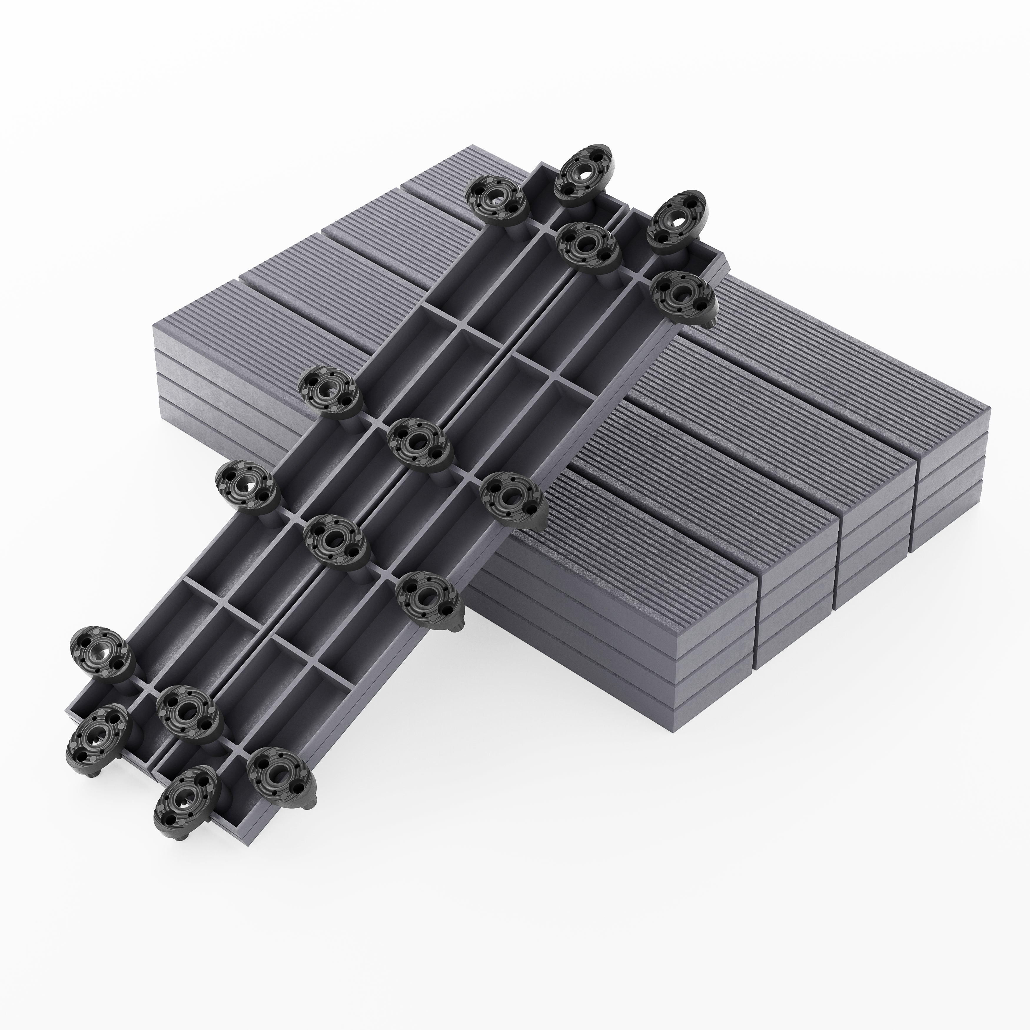 Deska Tarasowa Kompozytowa WPC Szara 50x8x2,1 cm GUMI - 16szt.