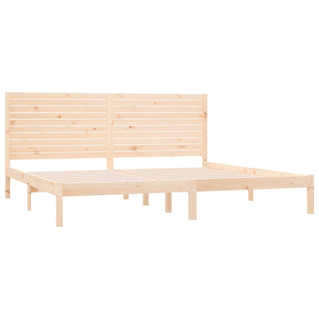 Cadre de lit sans matelas en bois massif pour la chambre, 180 × 200 cm - 4