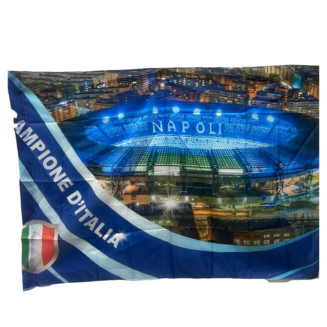 DRAPEAU FORCE NAPOLI 120x70 Scudetto 3 Maradona Champion D'Italie Osimhen kk77 EUR 15,81