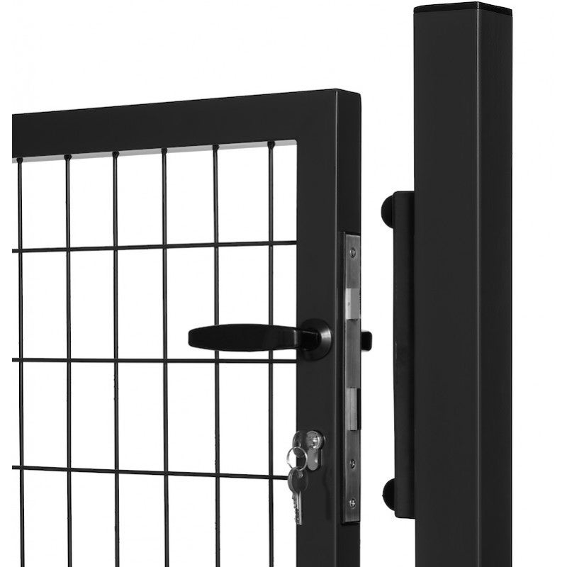 Portillon grillagé en acier galvanisé maille 100 x 50 L 1m20 x 1m75 Noir - 2