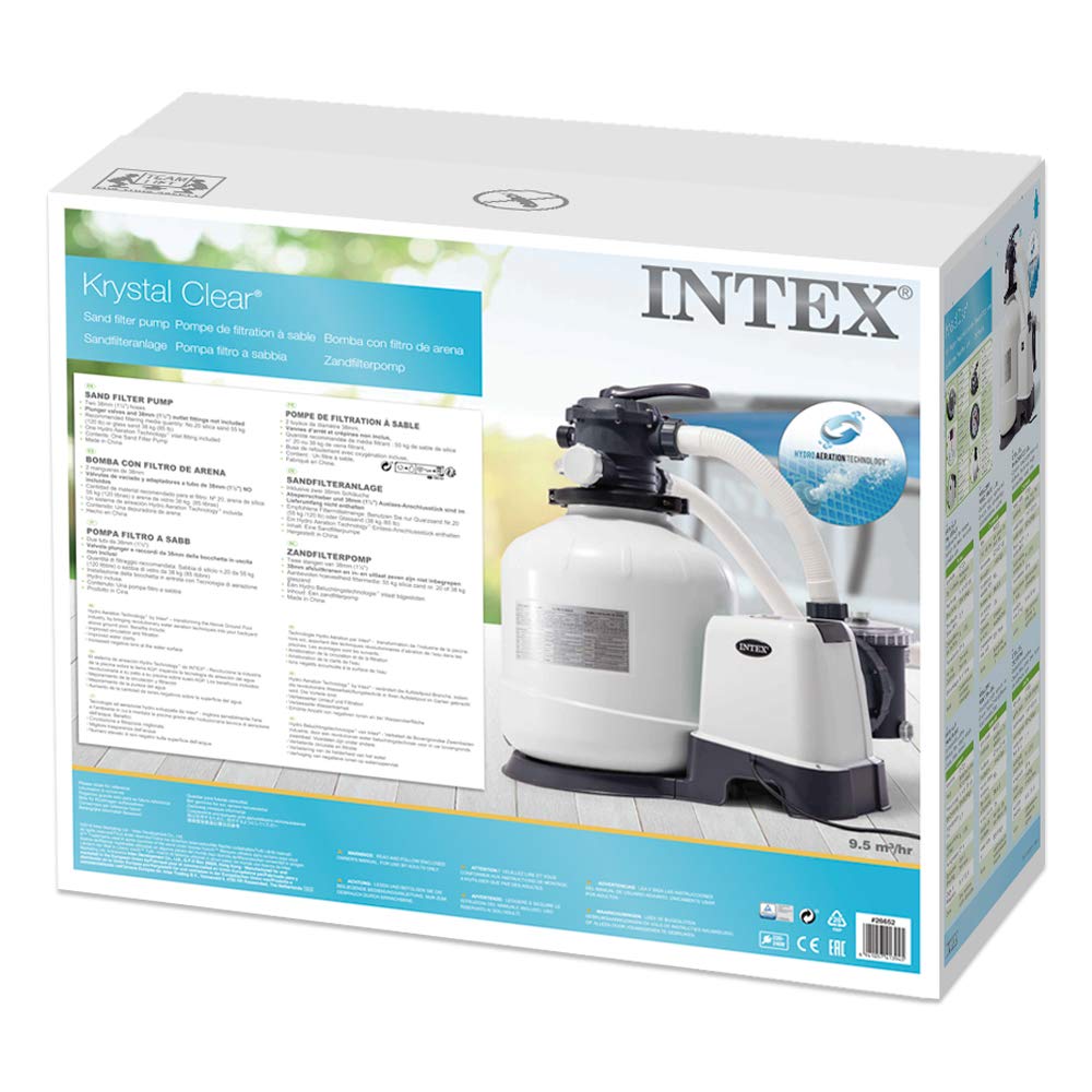Intex 26652 – Pompa Filtro a Sabbia Krystal Clear, Flusso d'Acqua 12000 L/h, Flusso di Sistema 9200 L/h, Plastica, Bianco - 8