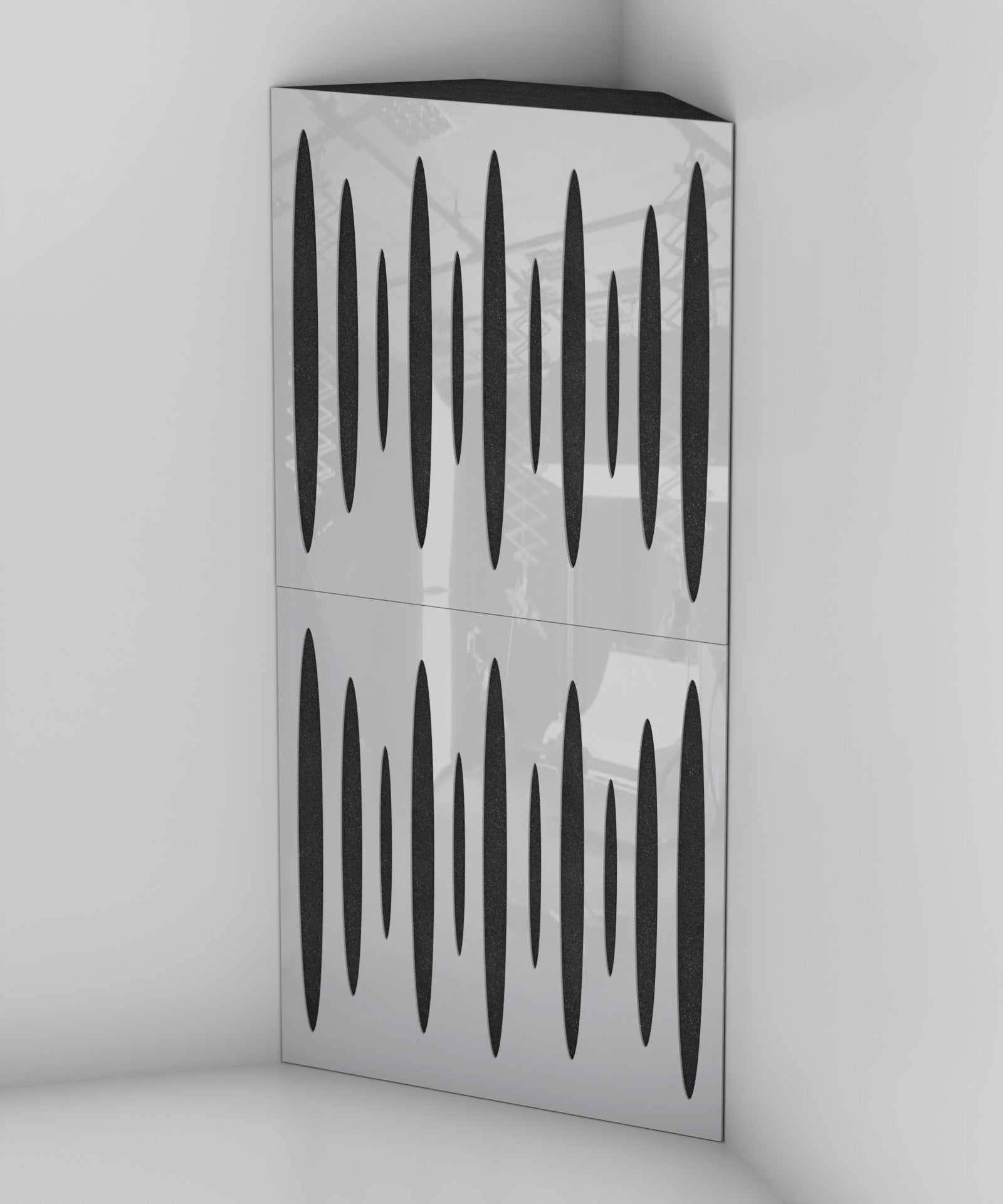 Lot de 4 Pièges à basses PULSE acoustiques insonorisants 50x50x10 cm - Plastique perforé et mousse acoustique - Blanc brilliant - 4