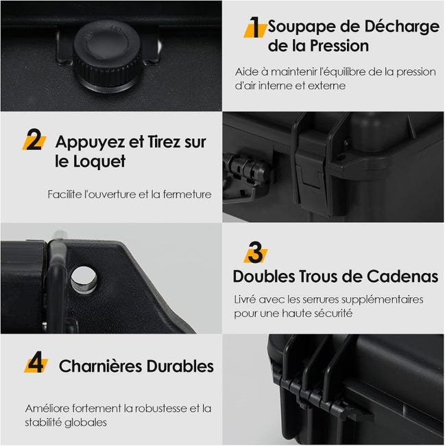 Valigia Impermeabile Rigida 56x44x22cm - Con Spugna Protettiva Per Fotocamera - Foto 11