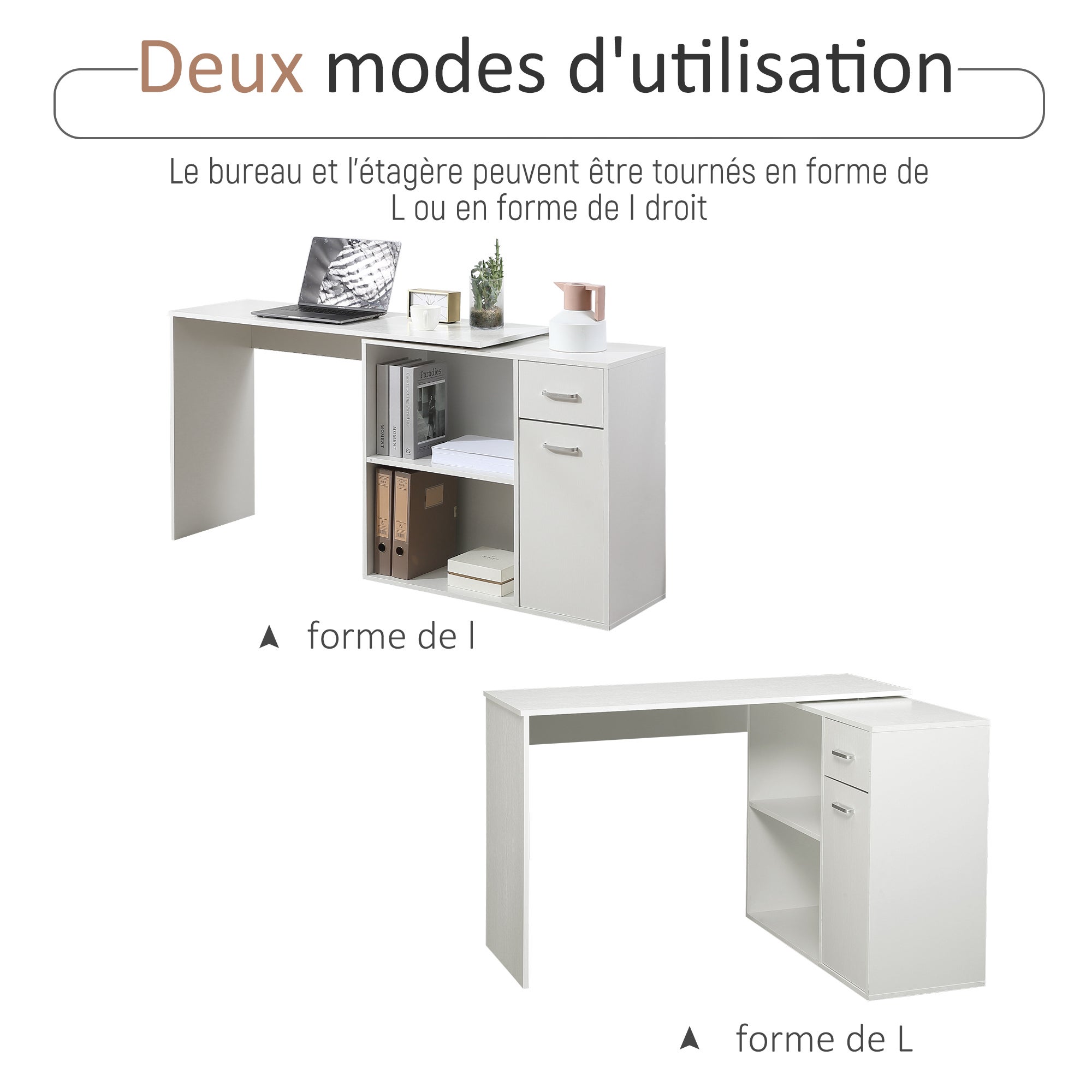Bureau d'angle panneau de particules HOMCOM - 5