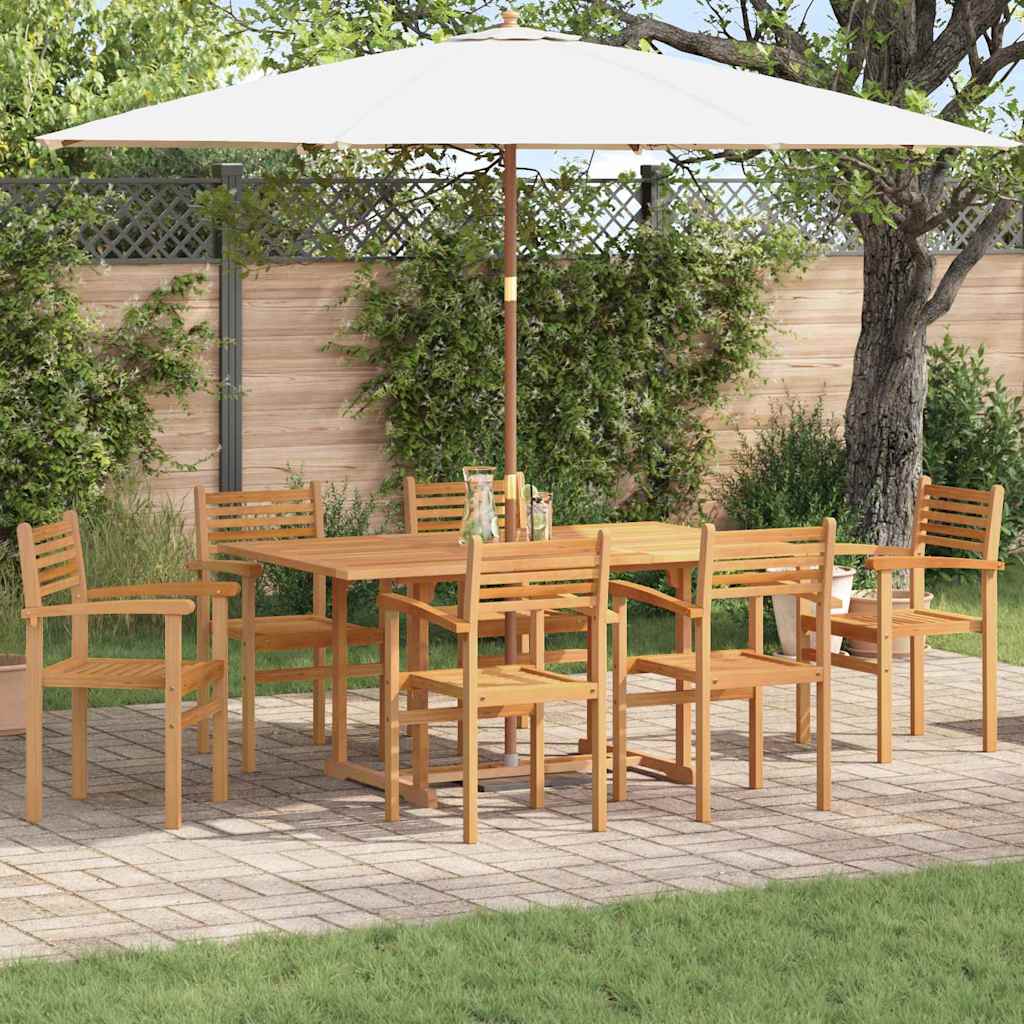 Zestaw do jadalni w ogrodzie 7 pcs Naturalny Lite Drewno Akacji vidaXL