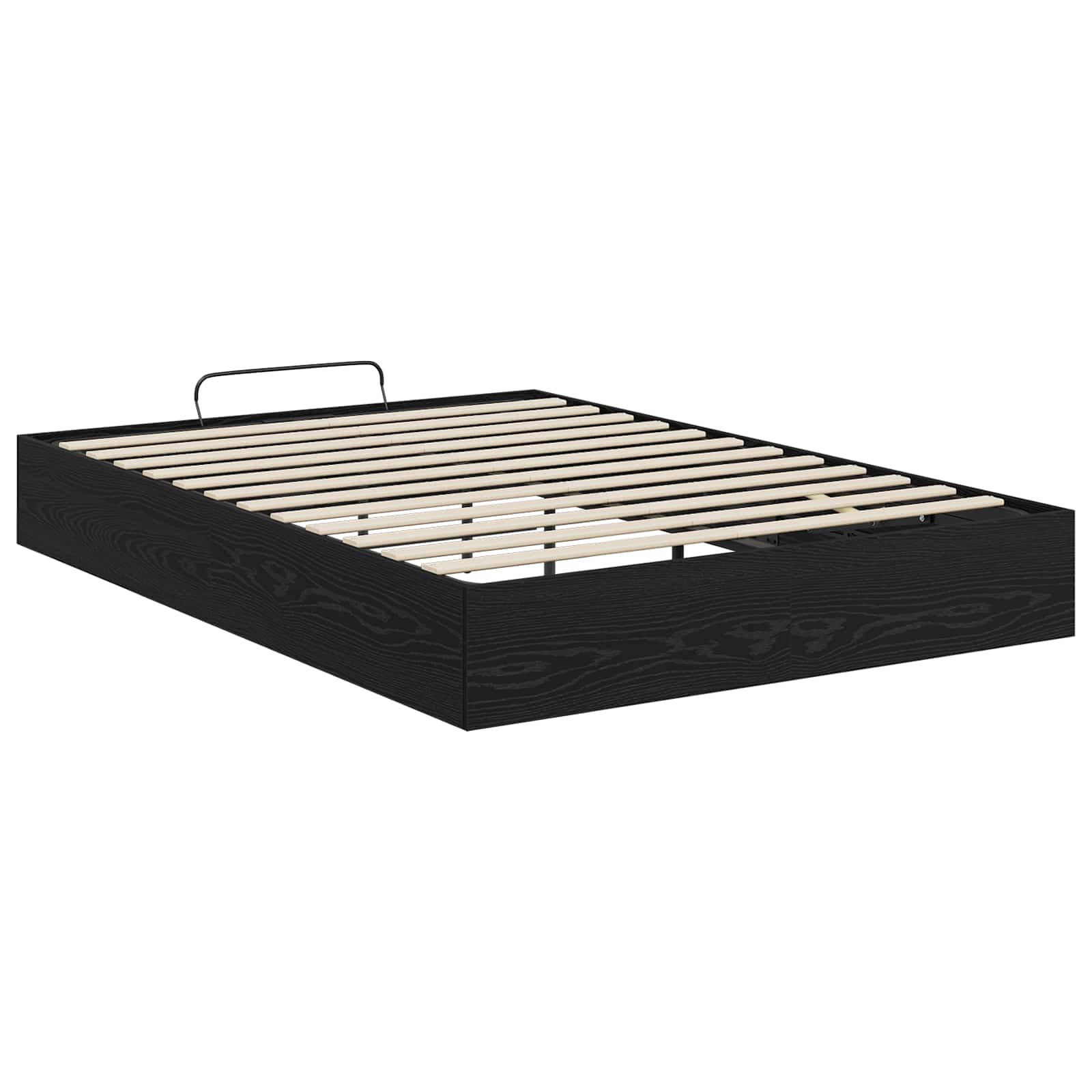 Cadre de lit ottoman avec espace de rangement chêne noir 203 x 150 x 25 cm - 7