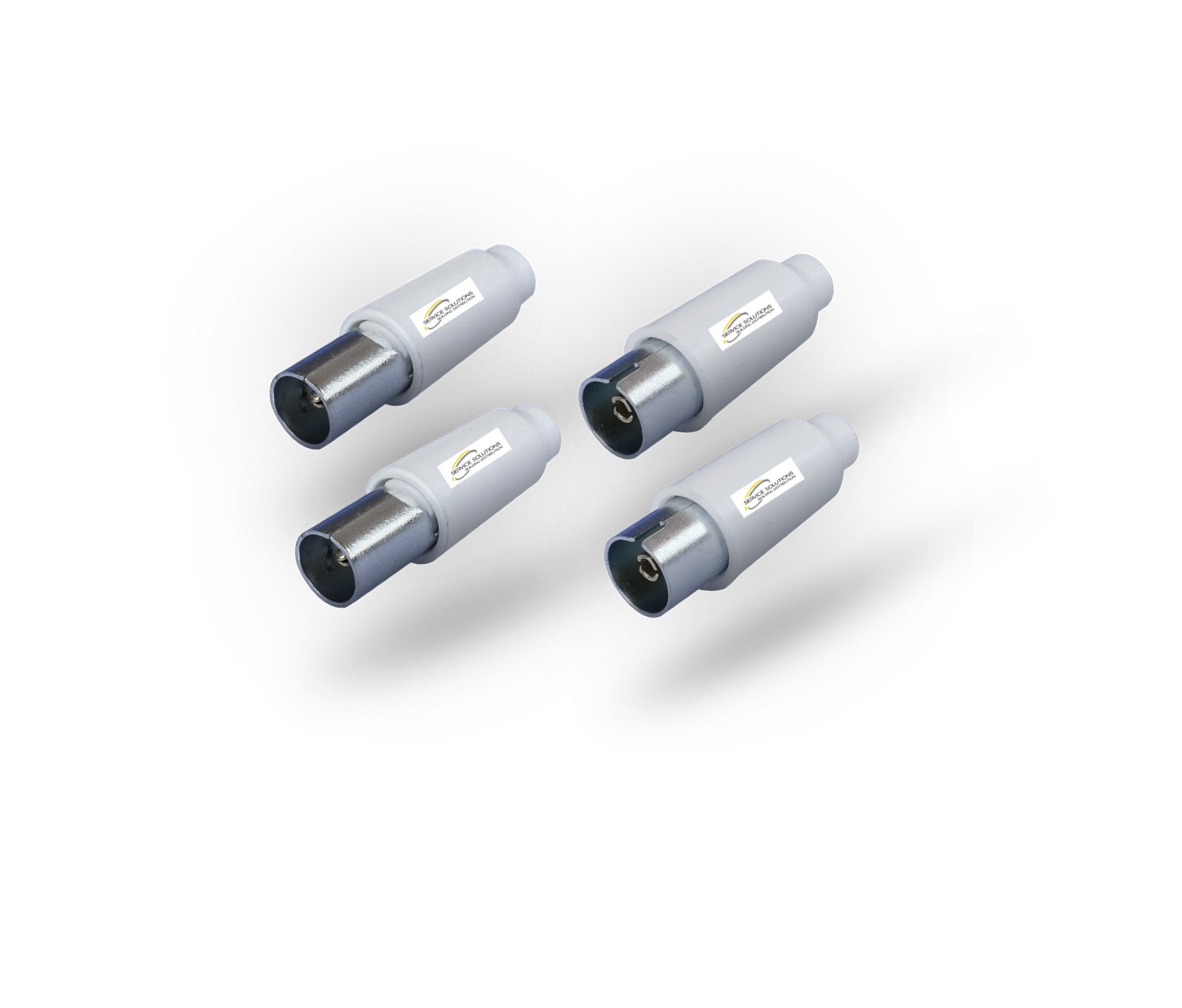 Set 2 Connettori Coassiali IEC Maschio E Femmina Per Cavi 5-7mm – Per TV, DVB-C, DVB-T2, SAT E 4K UHD