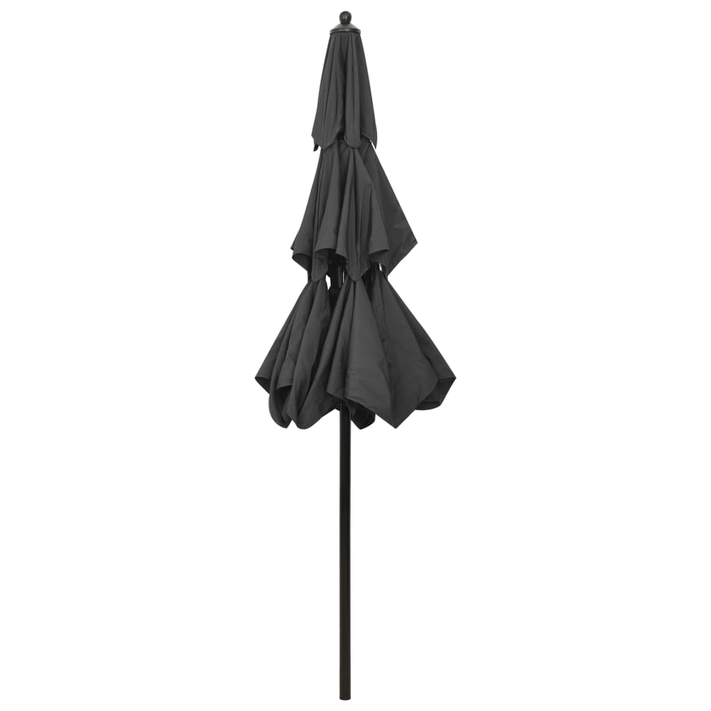 Parasol à 3 niveaux avec mât en aluminium Anthracite 2,5 m - 5
