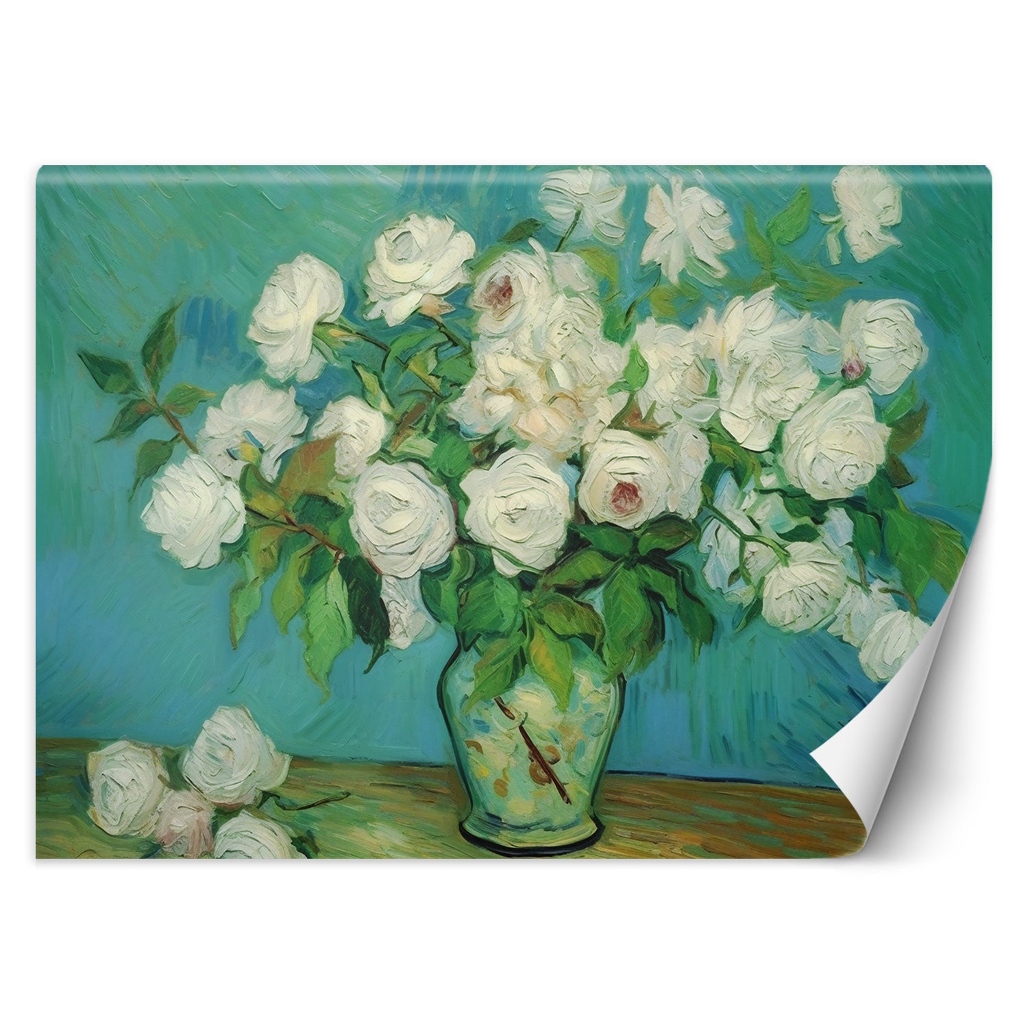 Fototapeta, Martwa natura wazon z różami - V. van Gogh 200x140
