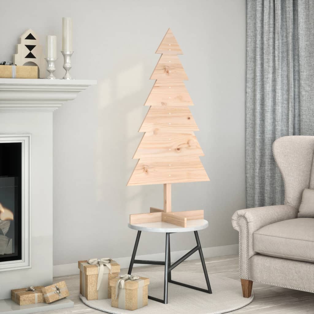Sapin De Noël Noir En Métal 90 Cm - Design Minimaliste Avec Support En Pin Massif Pour Décoration Intérieure/extérieure - 10