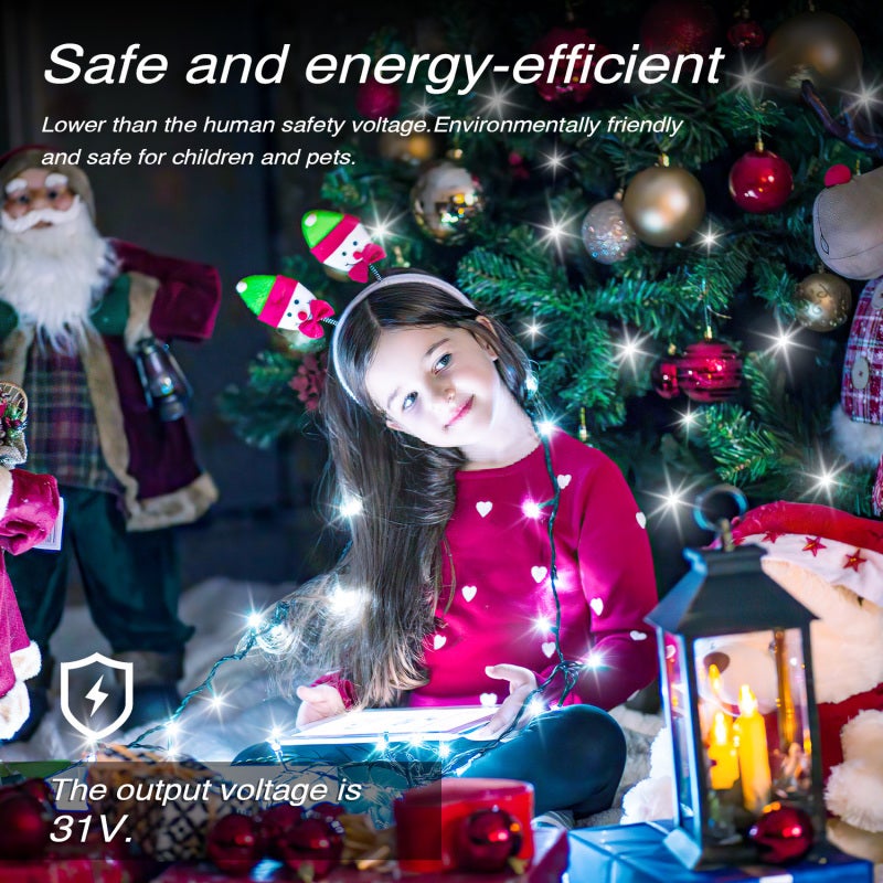 LED Guirlande lumineuse 100m 500LED Carnaval Mariage Extérieur Jardin Intérieur Éclairage blanc froid - 4