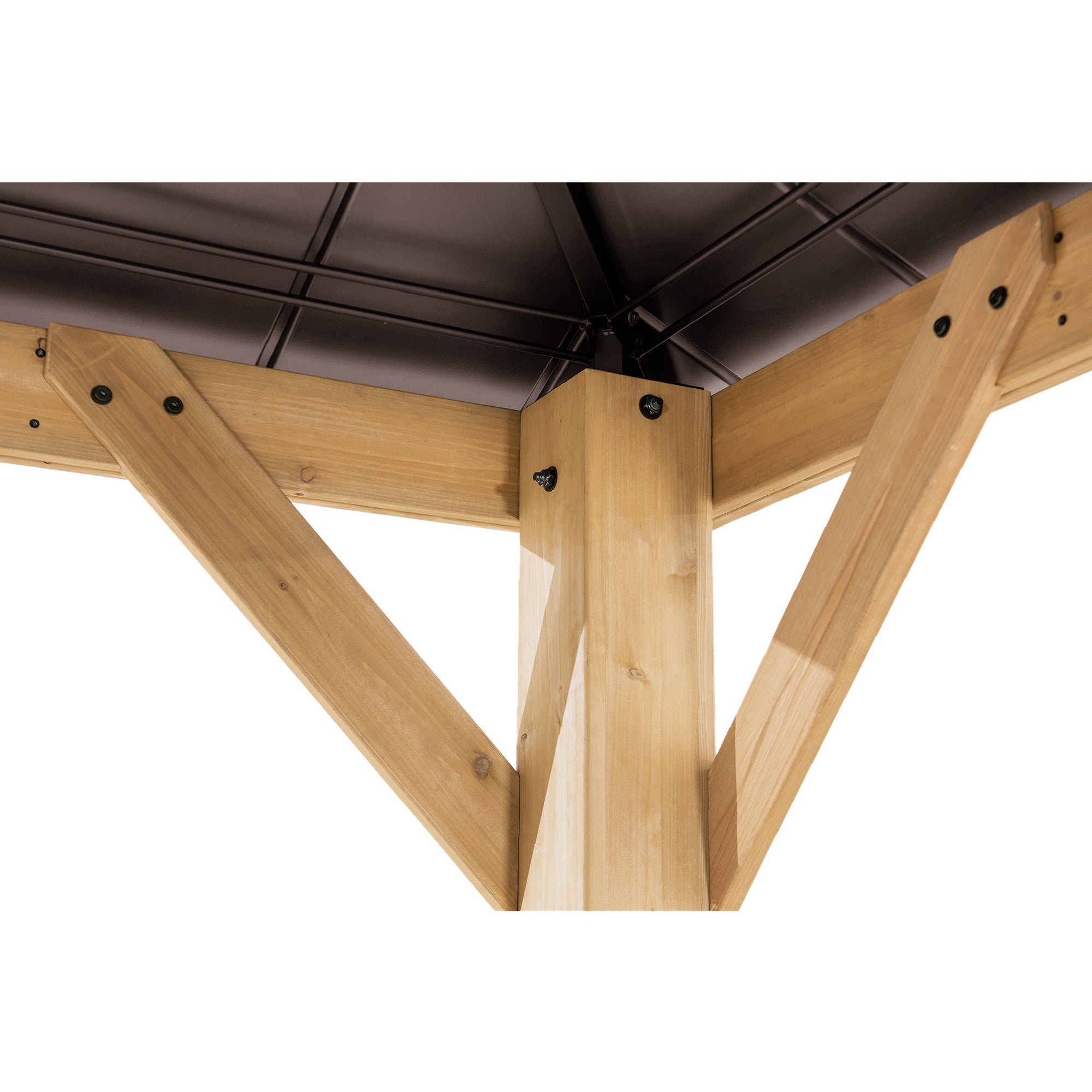 Tonnelle en bois de cèdre PIRIN - 336cm x 336cm, marron - 5