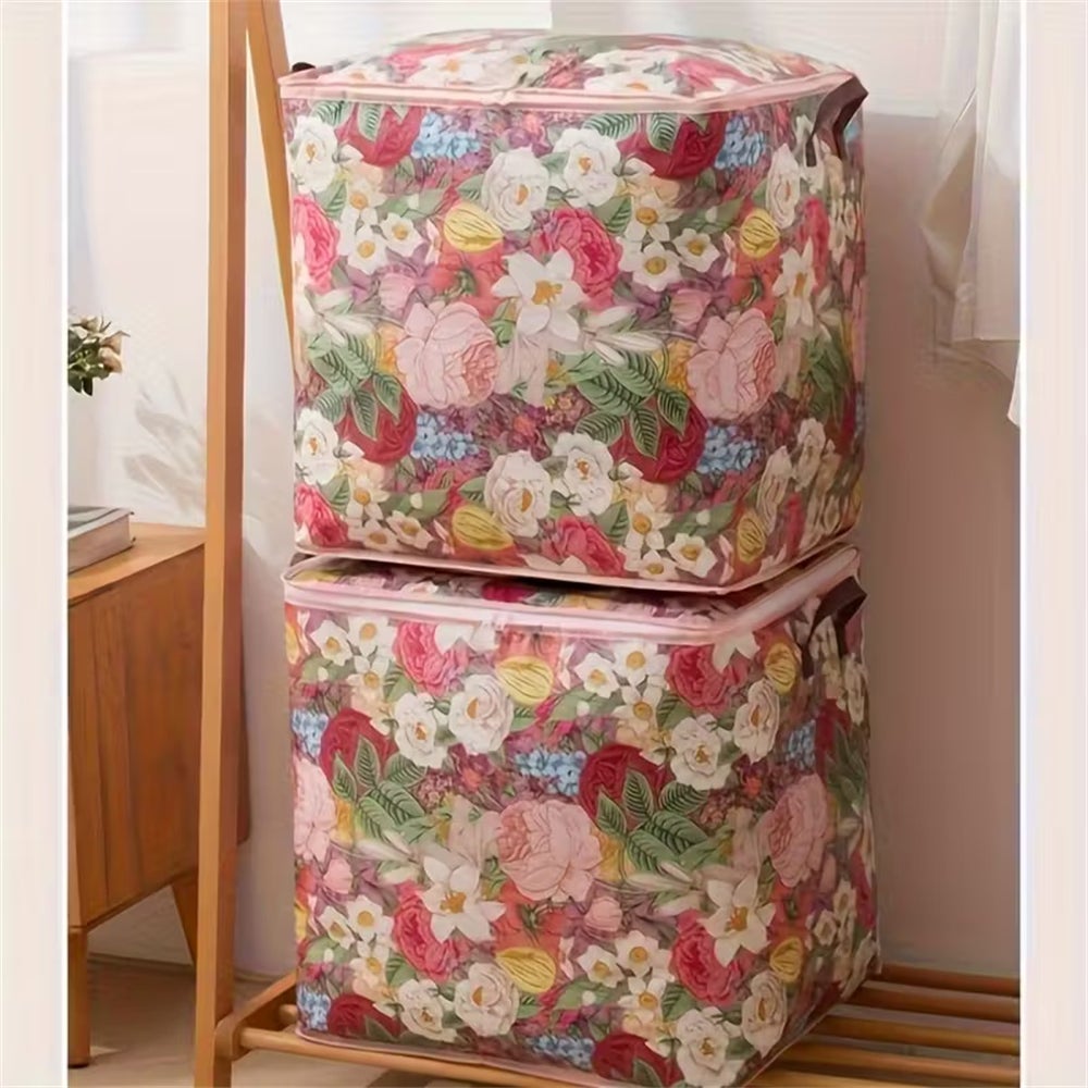 Borsa portaoggetti impermeabile di grandissima capacità, borsa intrecciata pieghevole, adatta per riporre vestiti e coperte in casa resistente viaggio - 4