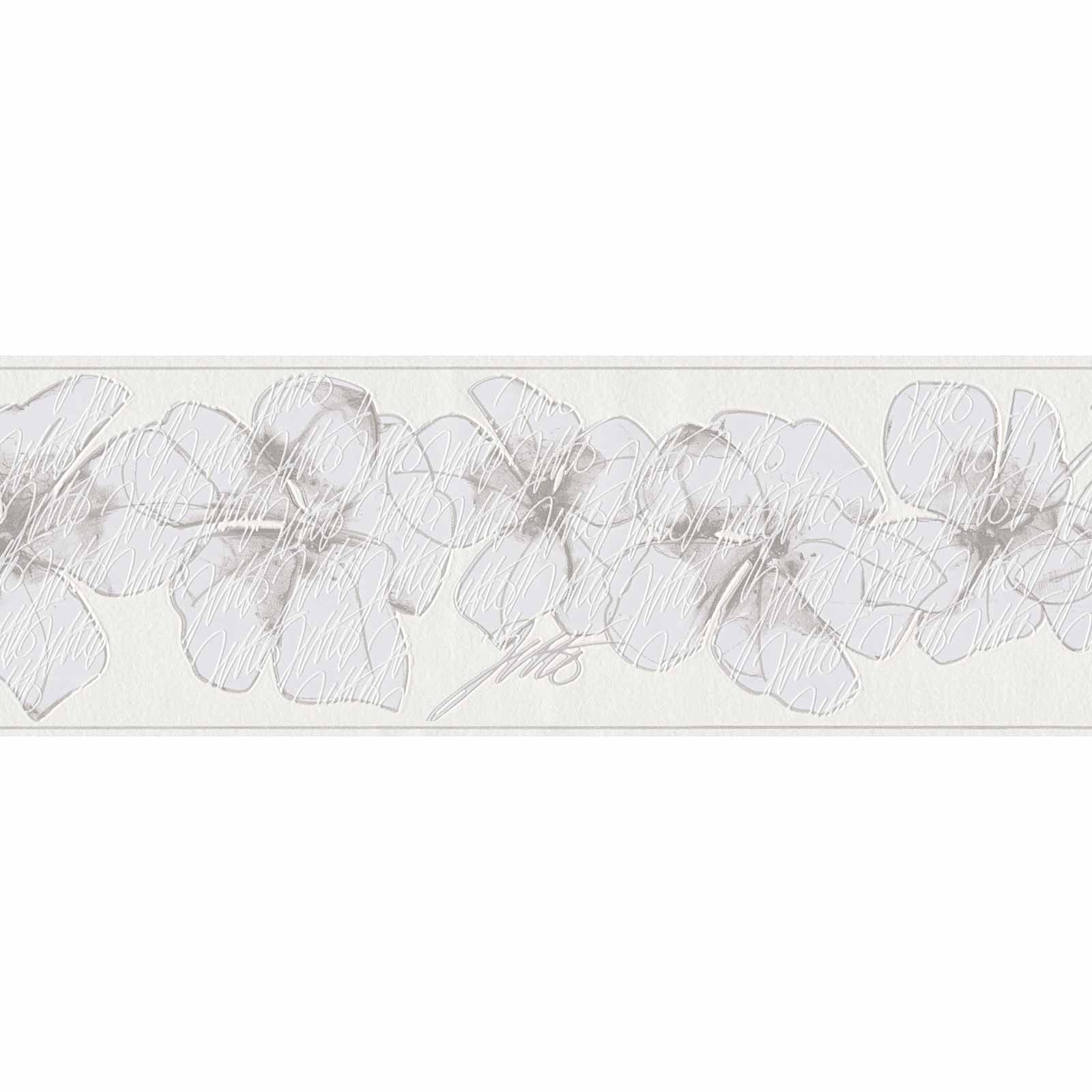 Cenefa original con estampados elegantes en color gris cenefa con dibujos para sala de estar, pasillo, oficina cenefa floral beige