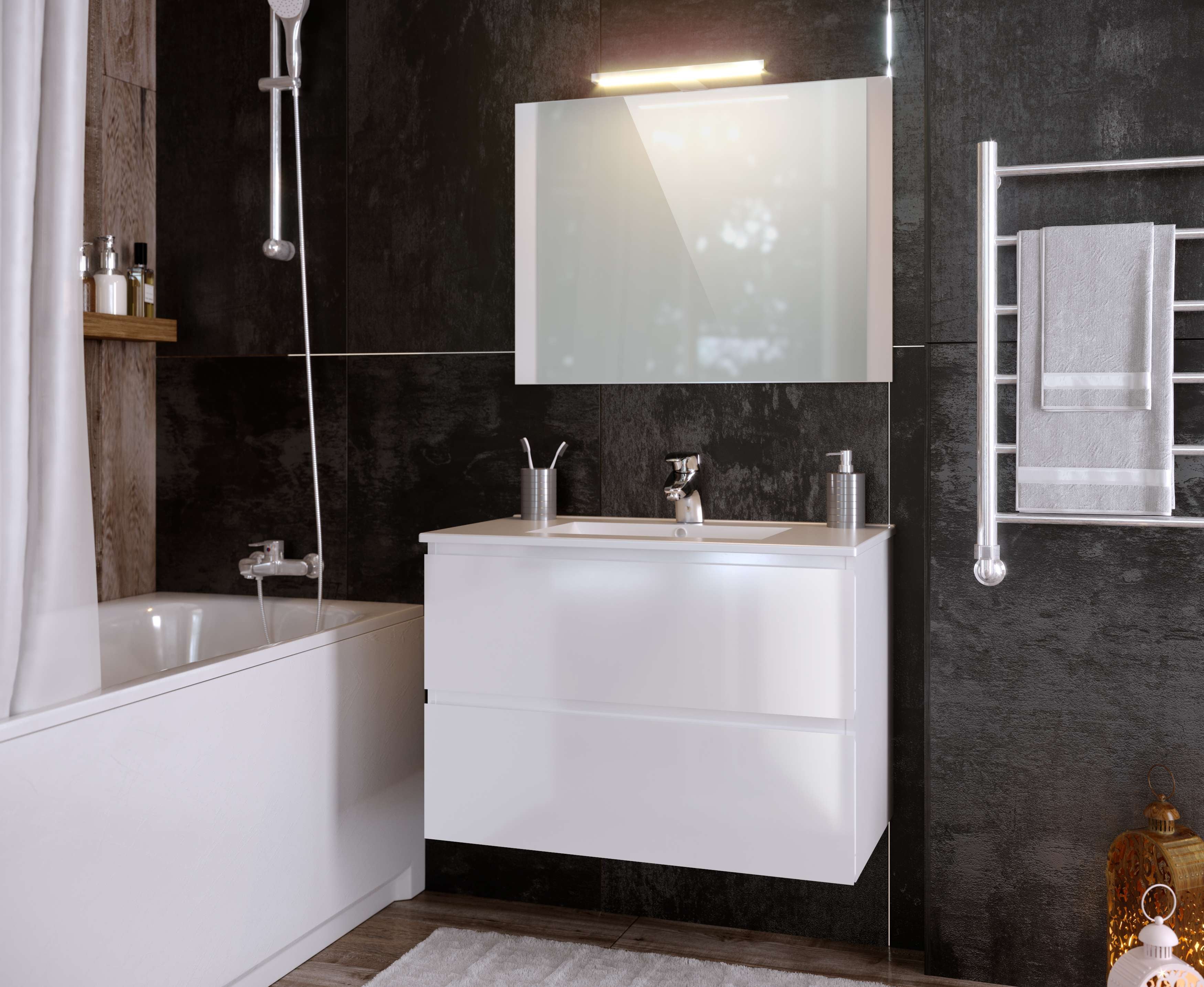 Meuble Salle De Bain 80 Cm Blanc