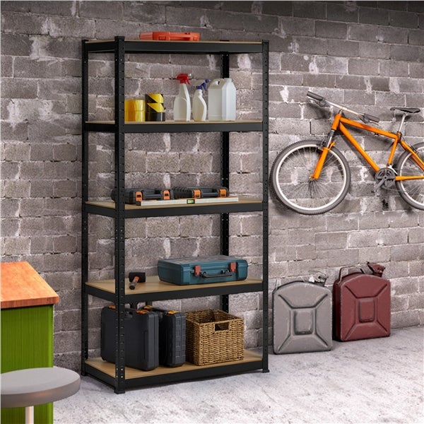 Étagère à 5 Niveaux Étagère Metallique Garage 180 x 90 x 45 cm Noir Yaheetech - 3